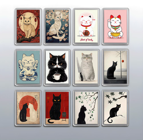 Vintage cat fridge magnet - fridge, –