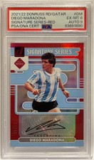 Diego Maradona 16/49 Autograph Red Signature Donruss Road To Qatar 2021/22 PSA 6
