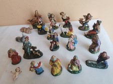 lotto statuine presepe 20 pz in gesso o pasta made in italy