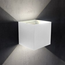 APPLIQUE CUBO LED DA ESTERNO 12W FARO FARETTO LAMPADA DA PARETE DOPPIA LUCE IP65