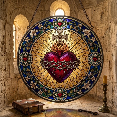 Arte vetro sacro cuore - vetro, di