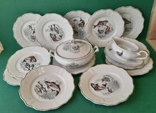 SERVIZIO VINTAGE PIATTI DA TAVOLA PER 12 PORCELLANA ROCAILLE KRONEN. AJ94