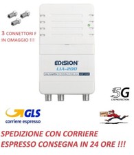AMPLIFICATORE DI LINEA LIA-200 5G UHF/VHF 24db 2 USCITE 3 CONNETTORI F OMAGGIO!!