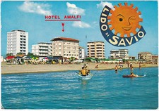 LIDO DI SAVIO - RAVENNA - SPIAGGIA E ALBERGHI -HOTEL AMALFI- VIAGG. 1974 -77879-