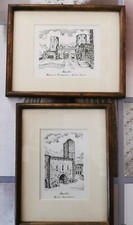 2 quadretti Spello disegni a