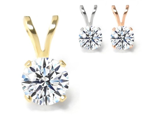 Ciondolo diamante oro - , bianco
