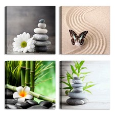 Set di 4 Quadri Giardino Zen