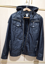 giacca in pelle uomo nera