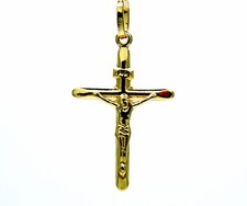 CIONDOLO ORO Giallo  18K  750/1000  con Croce Gesu' Cristo Smussata