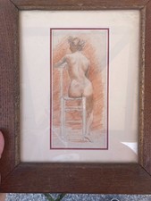 Disegno Liberty nudo di donna