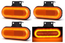 4X Luci Marker Ovali LED Neon Arancioni 12-24V Per Camion Furgoni Trattori