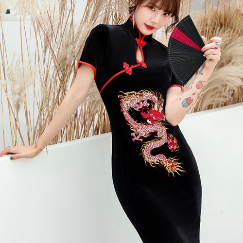 Donna velluto cheongsam - cheongsam, qipao
