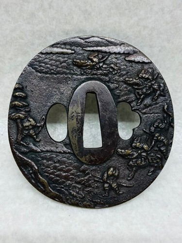 Antica spada giapponese tsuba - antica,