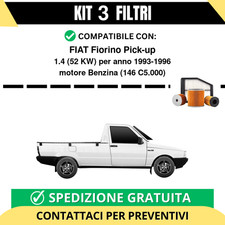 Kit 3 Filtri Tagliando per FIAT Fiorino Pick-up 1.4 52 kw Benzina 1993-1996