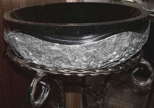 Vaso tondo granito - , nero