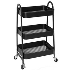 Carrello nero con 3 ceste e 4