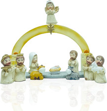 Gesar Presepe Natalizio Con Capanna in Ceramica - Set 11 Pezzi 4,5 Cm - Personag