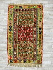 Kilim Turco 112 × 187 cm Tappeto Orientale Tessuto a Mano