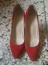 decollete donna rosse in camoscio