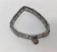 Zoppini Italy Bracciale Acciaio Inox Accenti Oro 9 Charms