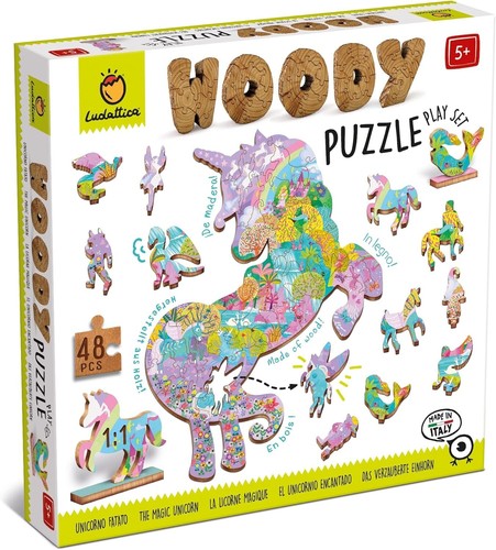 Gioco puzzle woody - puzzle, unicorno