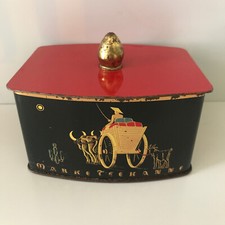 Tea Box scatola the metallo verniciato, dorato, primi novecento buone condizioni