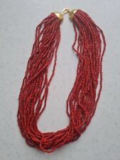 Collana di Corallo Rosso Naturale  Gancio In Oro Giallo 750 Vintage