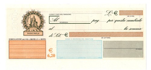 Cambiale ipzs lire - cambiale, 12000