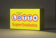 Lampada Insegna Luminosa Targa Lightbox  LOTTO  3D -BAR -VINTAGE-SuperEnalotto
