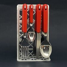 Zanetti Vintage anni '80 set di 24 posate in acciaio inox maniglie in plastica