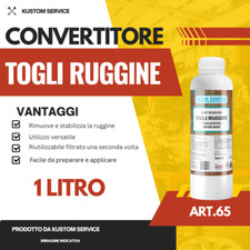 ACIDO TOGLI RUGGINE CONVERTITORE FOSFATANTE FOSFORICO ORTOFOSFORICO DECAPANTE 1L