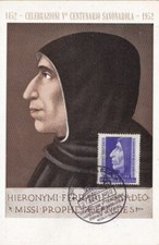 1952 Savonarola,n. 696 cartolina Maximum con annullo speciale