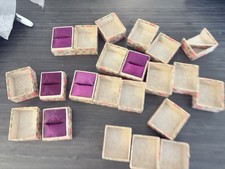 Raro vecchio stock cinese esportazione carta fiore e coppia anello seta portagioie lotto