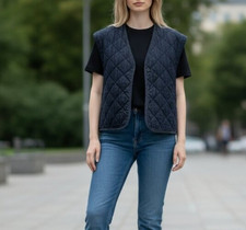 Gilet denim trapuntato Zara