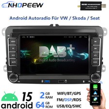 Per VW Golf 5 6 Polo 6r T5 Passat Touran DAB+ Android 15 Radio CarPlay Navi WIFI