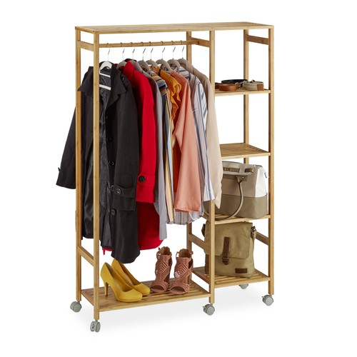 Stand appendiabiti con rotelle