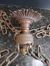 Lampada a sospensione plafonnier pietra di luna ciotola profonda edoardiana anni '30 29" 