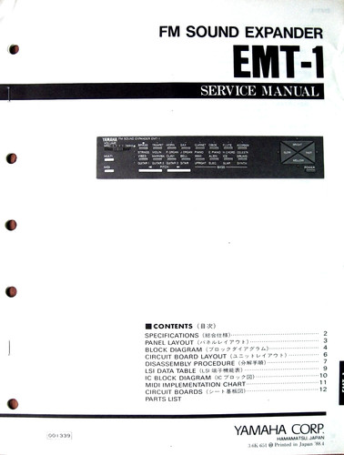 Yamaha emt expander tone - yamaha, fm