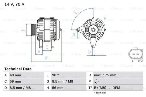 Alternatore bosch 986 042 - alternatore,