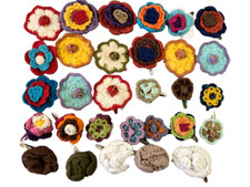 LOTTO 30 FERMAGLI CLIC CLAC PER CAPELLI FIORI ALL'UNCINETTO ACCONCIATURE CM 4-6