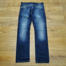 Jeans Diesel Iakop uomo W32 L32 blu regular slim gamba affusolata bottoni denim