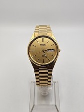 Seiko SQ Vintage 1984 Uomo Goldtone DayDate 8123-8009 WR Acciaio Inox Quasi Nuovo🔥👀