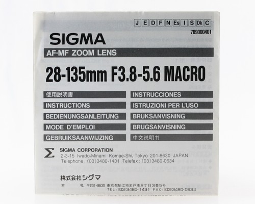Manuale sigma obiettivo - sigma, af