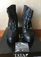 Stivaletti tronchetti neri Tata Italia da donna n. 39 con stringhe e borchie