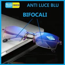 occhiali da lettura vista da uomo BIFOCALI diottrie 1 1,5 2 2,5 3 3,5 4 LUCE BLU