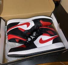 jordan mid bianco nero rosso