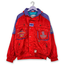 Giacca da Sci/Snowboard Vintage rossa con ricami Reusch - Taglia M/L uomo