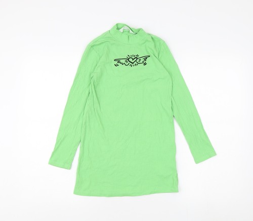 Abito bambina verde - bambina, collo