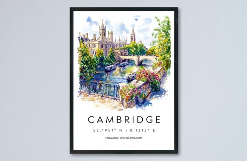 Poster acquerello cambridge - poster,