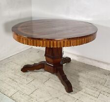 ANTICO TAVOLO ROTONDO 1700 LEGNO NOCE INTARSIATO 2 CASSETTI CARLO X RONDE TABLE